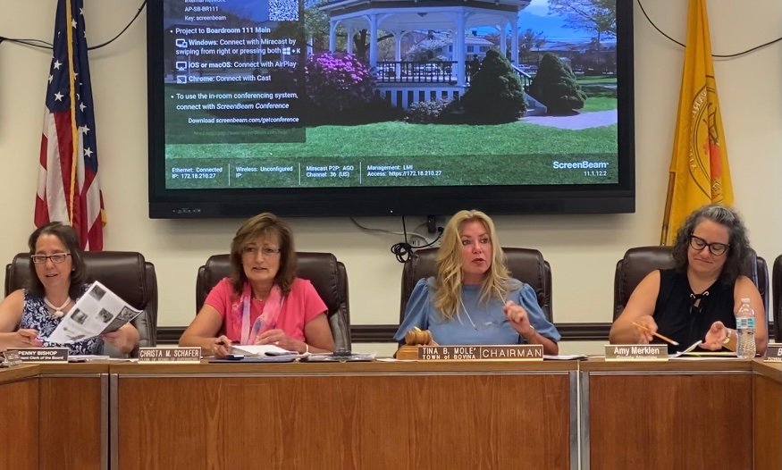 Delaware County Supervisor Chairperson Tina Mole', third from left, calls the July 27, 2022 meeting to order.